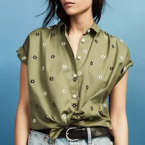 Madewell Daisies Forever Embroidered Hilltop Shirt